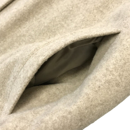 オオカミとフクロウ ノーカラーコート レディース 冬 ウール ロング ベルト 裏地あり ベージュ portom21152 中古 T1