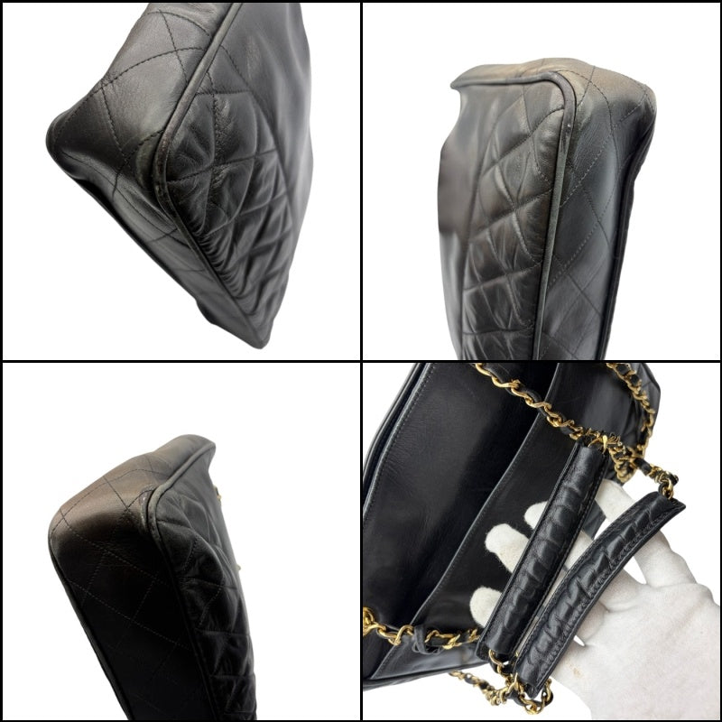 CHANEL シャネル マトラッセ ラムスキン チェーン トートバッグ ブラック 鞄 ラムレザー ブランド レディース 中古 W1