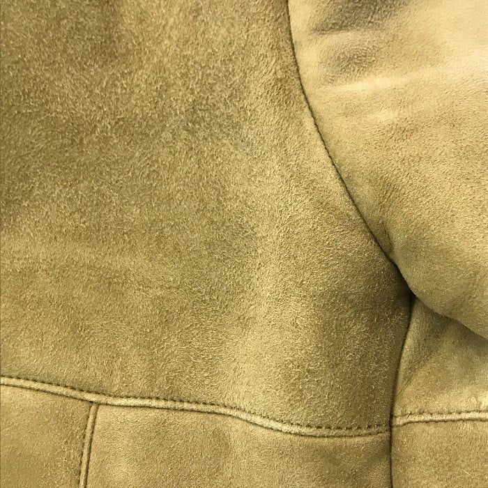 BALLSEY ボールジー ムートンコート レディース 冬 ミドル丈 リアルムートン 羊革 ノーカラー ベージュ 38サイズ 11-08-74-08206 中古 T1