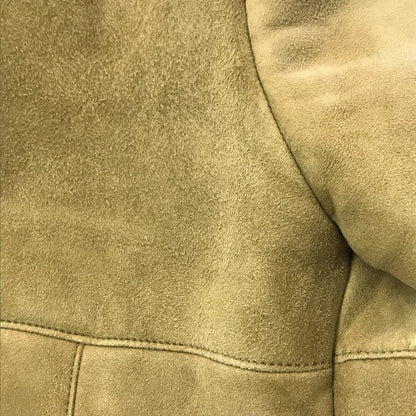 BALLSEY ボールジー ムートンコート レディース 冬 ミドル丈 リアルムートン 羊革 ノーカラー ベージュ 38サイズ 11-08-74-08206 中古 T1