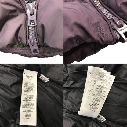 COACH コーチ ダウンジャケット レディース ミドル丈 ファー フード 取り外し可 パープル Sサイズ F57029 中古 T1