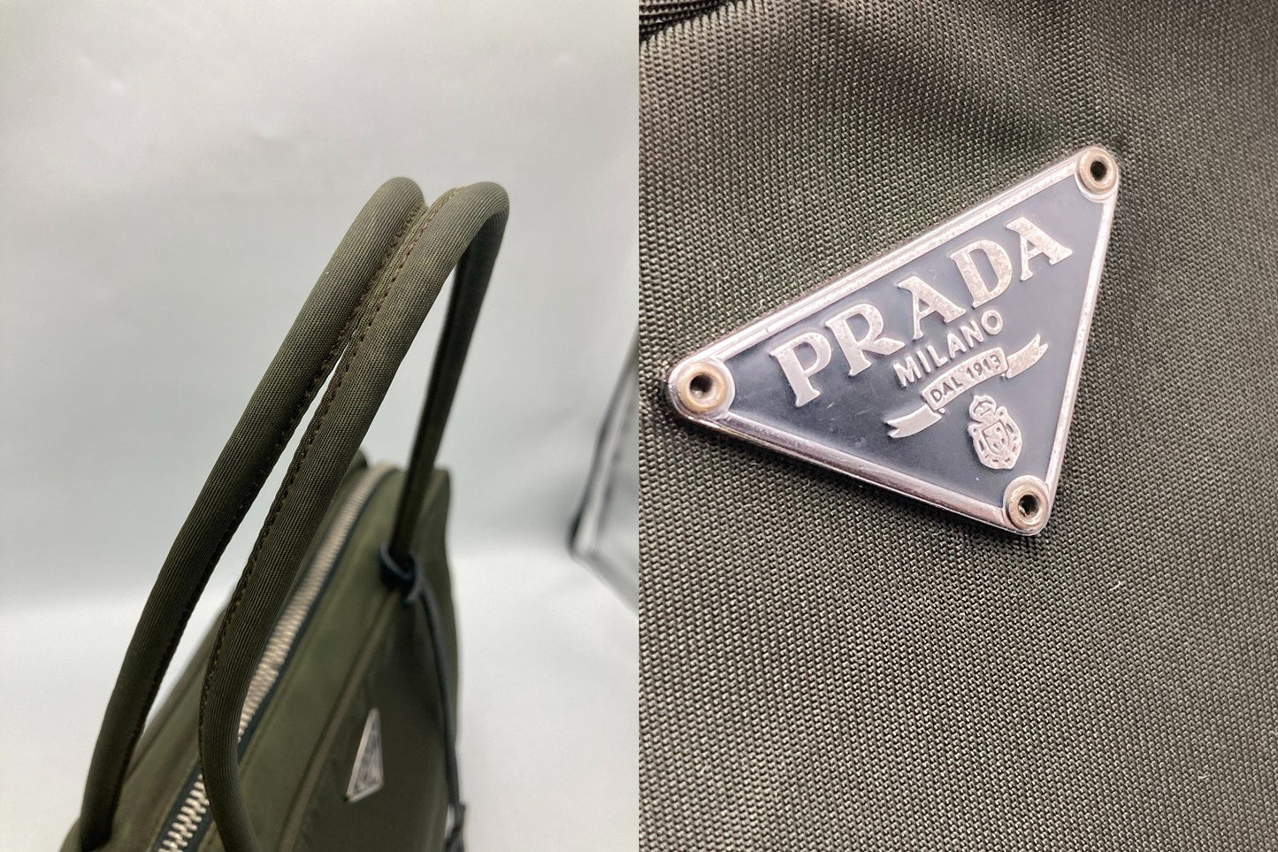 PRADA プラダ テスート トートバッグ カーキ 中古 D4