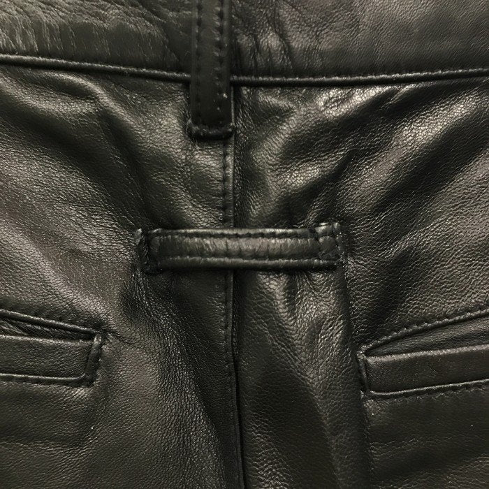 GAULTIER HOMME objet ゴルチェオム パンツ メンズ レザー ストレート 羊革 パンツ オンワード ブラック 73 BW-0310 本革 ボトムス ズボン 中古 KW1