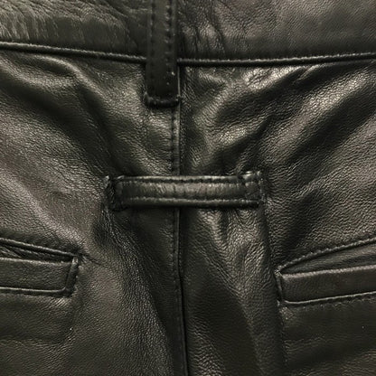GAULTIER HOMME objet ゴルチェオム パンツ メンズ レザー ストレート 羊革 パンツ オンワード ブラック 73 BW-0310 本革 ボトムス ズボン 中古 KW1