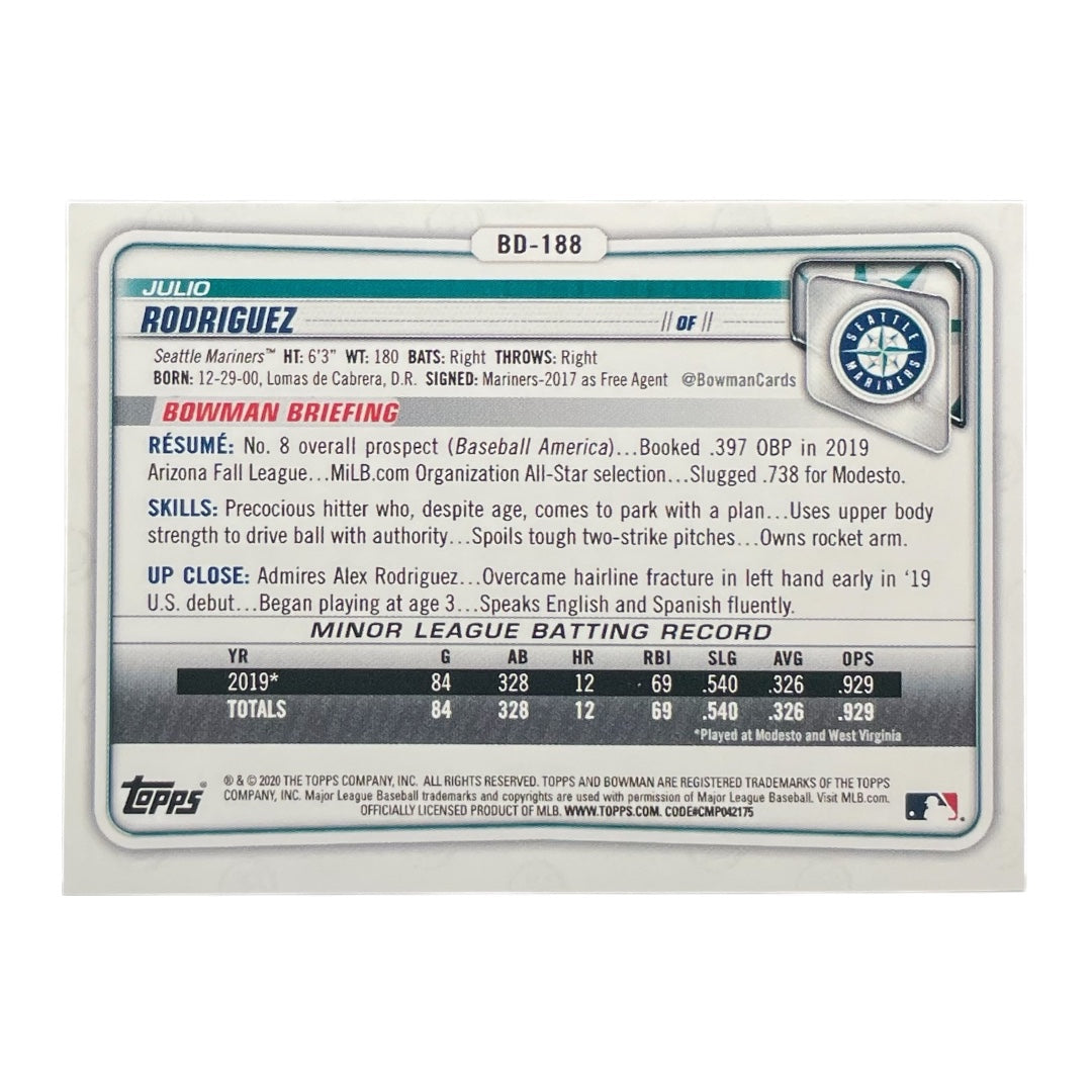 TOPPS MLBカード BOWMAN JULIO RODRIGUEZ SEATTLE MARINERS /499 #BD-188 中古 IT2