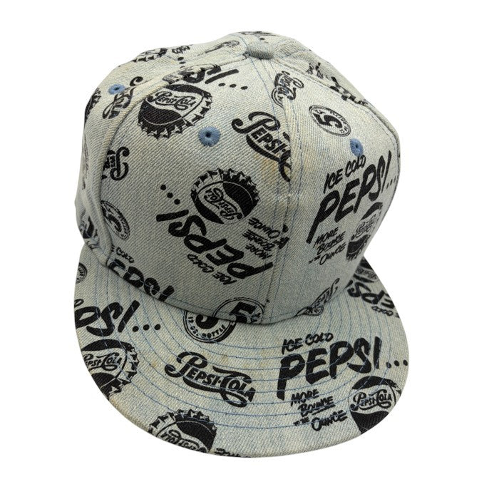 NEWERA ニューエラ × Pepsi ペプシ キャップ メンズ コットン デニム 帽子 ライトブルー 希少 カジュアル コラボ 中古 W1