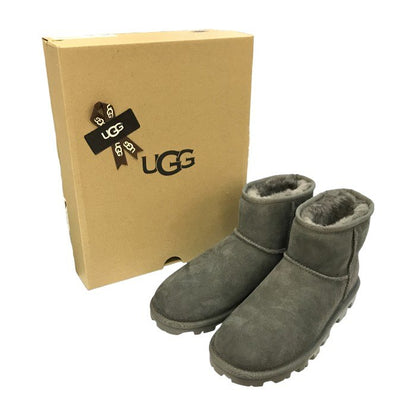 UGG アグ エッセンシャルミニ ムートンブーツ レディース ESSENTIAL MINI ウール グレー 24cm 1016063 中古 T1