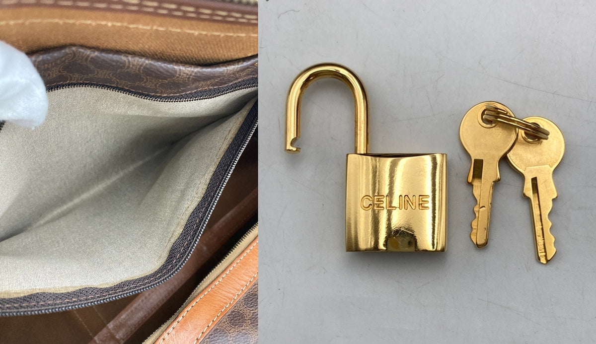 CELINE セリーヌ マカダム ボストンバッグ 中古 D4