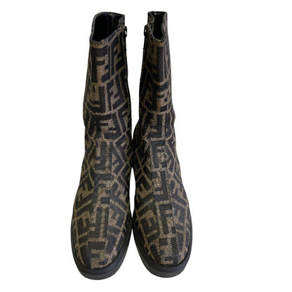 FENDI フェンディ ズッカ ブーツ 39(約26cm) 靴 シューズ ブランド レディース 中古 W1