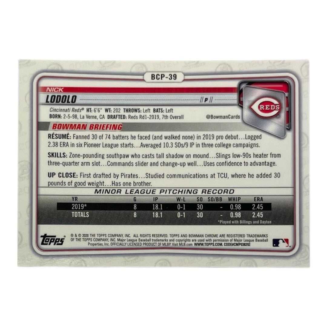 TOPPS MLBカード BOWMAN CHROME NICK LODOLO CINCINNATI REDS #BCP-39 中古 IT2