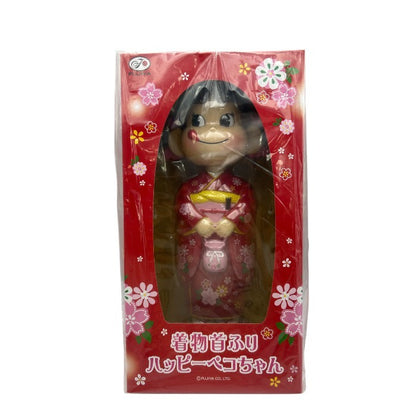 未使用品 不二家 着物首ふり ハッピーペコちゃん フィギュア 置物 インテリア ホビー 中古 W４