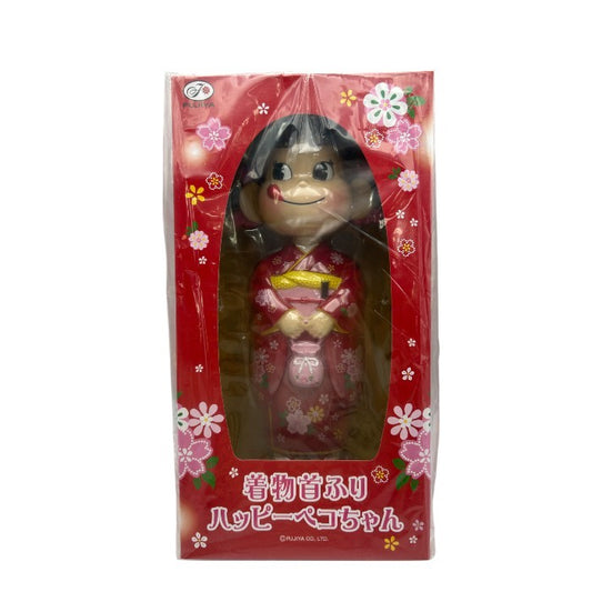 未使用品 不二家 着物首ふり ハッピーペコちゃん フィギュア 置物 インテリア ホビー 中古 W４