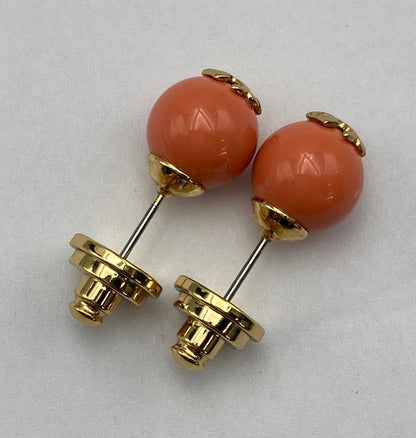 TORY BURCH トリーバーチ ロゴ ボール スタッドピアス 中古 D4