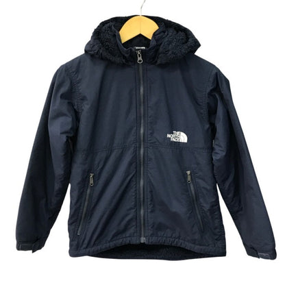 THE NORTH FACE ザノースフェイス コンパクト ノマドジャケット キッズ 定番 防寒 フリース裏地 フード取り外し可 140サイズ ネイビー NPJ71954 中古 T1