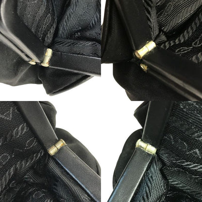 PRADA プラダ コインケース ユニセックス がま口 テスート ナイロン 三角プレート 小銭入れ 2コンパートメント ブラック 中古 T1