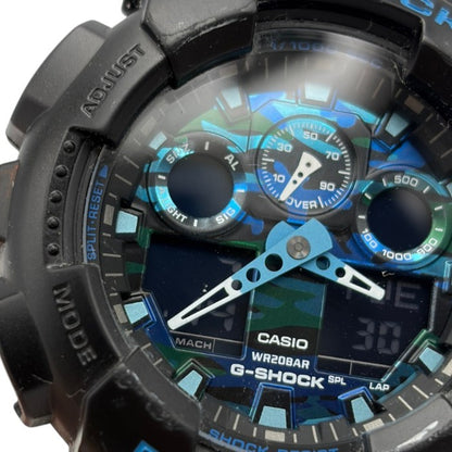 CASIO カシオ 腕時計 ジーショック GA-100CB-1AJF クオーツ ブラック ブルー 迷彩 G-SHOCK メンズ デジタル アナログ 中古 W４