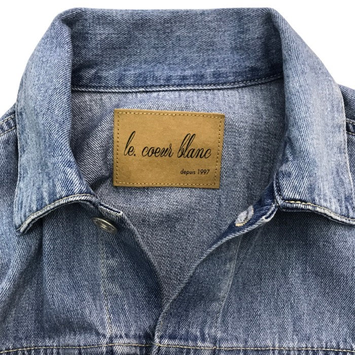 le.coeur blanc ルクールブラン ソフトデニムジャケット レディース コットン レトロ ショート丈 サックス 38サイズ 3052076605 中古 T1
