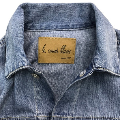 le.coeur blanc ルクールブラン ソフトデニムジャケット レディース コットン レトロ ショート丈 サックス 38サイズ 3052076605 中古 T1