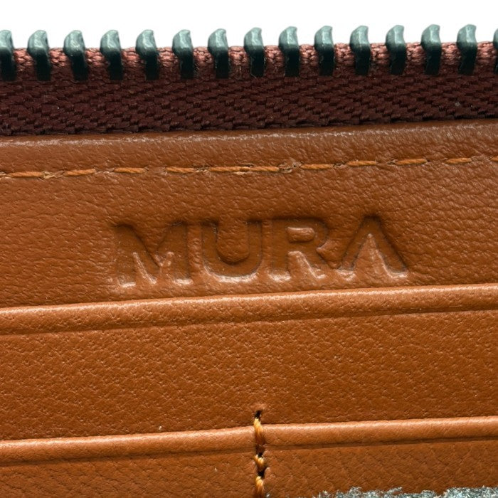 MURA ムラ ゴートレザー 長財布 キャメル スキミング防止 山羊革 メンズ 収納 カード入れ 小銭入れ 中古 W４