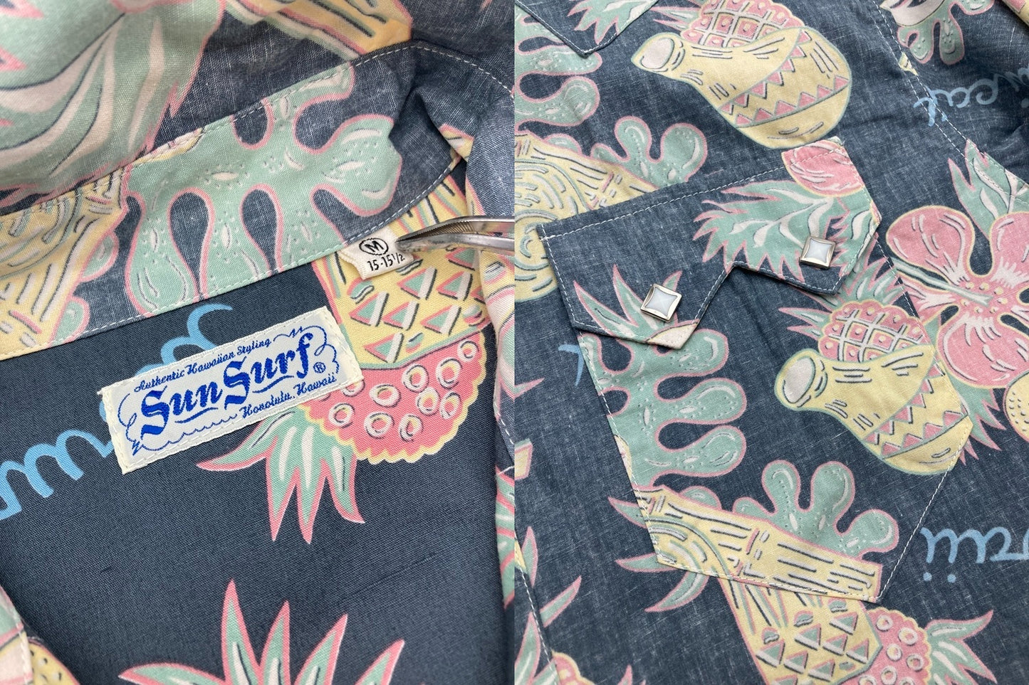 SUN SURF サンサーフ コットン 長袖アロハシャツ/ハワイアンシャツ M22285 サイズM メンズ 中古 D4