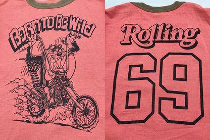 TOYS McCOY トイズマッコイ タスマニアンデビル Born To Be Wild リンガーTシャツ サイズS メンズ 中古 D4