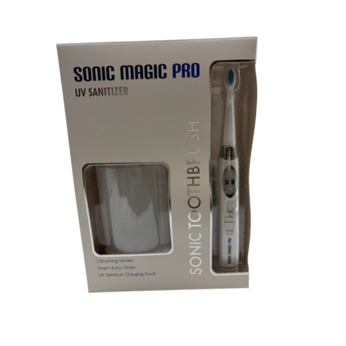 未使用品 SONIC MAGIC PRO ソニック マジック プロ 電動歯ブラシ ヘッド×4 デンタルケア 健康家電 歯ブラシ 家電 中古 W1