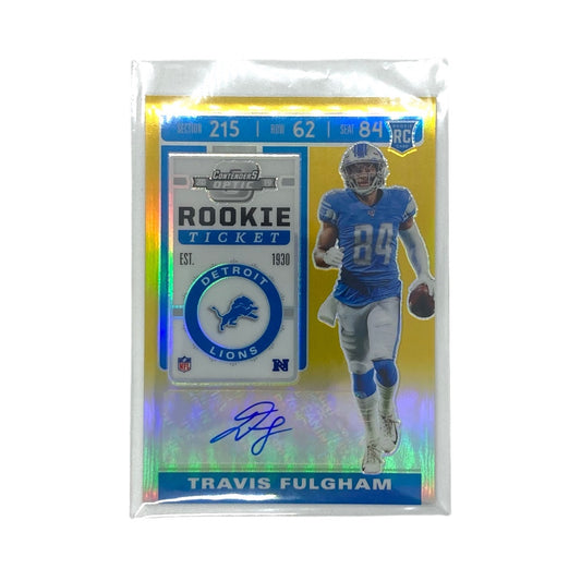 PANINI NFLカード CONTENDERS OPTIC PRIZM TRAVIS FULGHAM DETROIT LIONS 09/10 #165 中古 IT2
