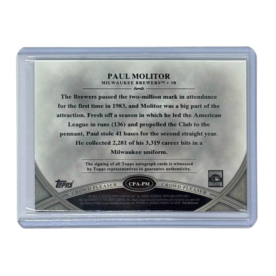TOPPS MLBカード TIER ONE PAUL MOLITOR MILWAUKEE BREWERS /10 #CPA-PM 中古 IT1