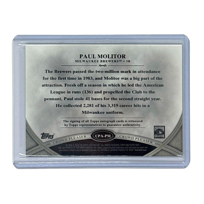 TOPPS MLBカード TIER ONE PAUL MOLITOR MILWAUKEE BREWERS /10 #CPA-PM 中古 IT1
