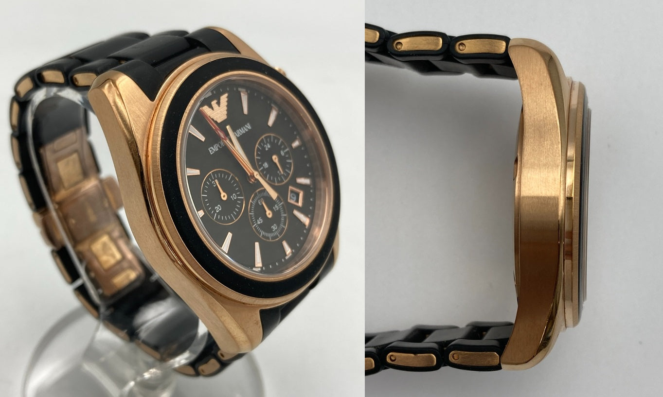 EMPORIO ARMANI エンポリオアルマーニ クロノグラフ 腕時計 クオーツ AR6066 中古 D4