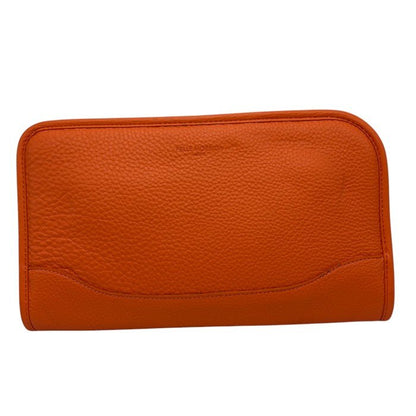 PELLE MORBIDA ペッレモルビダ セカンドバッグ クラッチバッグ 鞄 バッグ レザー 本革 オレンジ メンズ 中古 W４