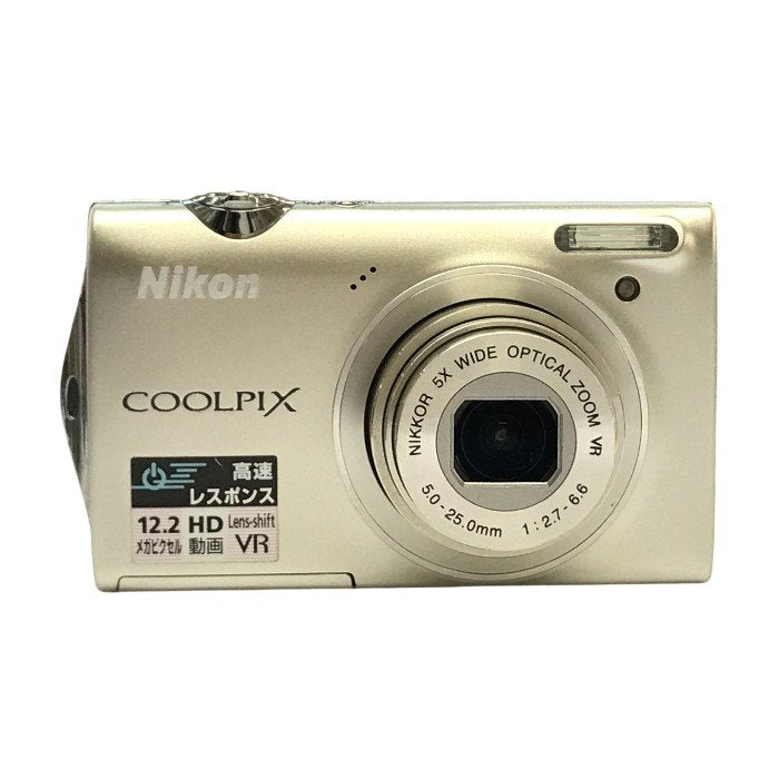 Nikon ニコン COOLPIX デジタルカメラ ウォームシルバー 光学5倍ズーム コンパクト SDカード S5100 中古 T1