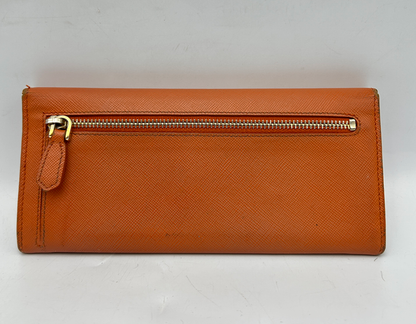 PRADA プラダ サフィアーノ レザー 長財布 オレンジ ブランド 小銭入れ レディース カードポケット 中古 W４