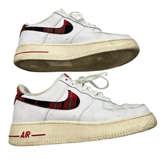NIKE ナイキ エアフォース1 スニーカー メンズ ホワイト/レッドチェック 27cm DV0789 100 靴 シューズ かっこいい おしゃれ 中古 W1