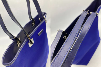 GUCCI グッチ サテン トートバッグ 002・1099 ブルー 中古 D4