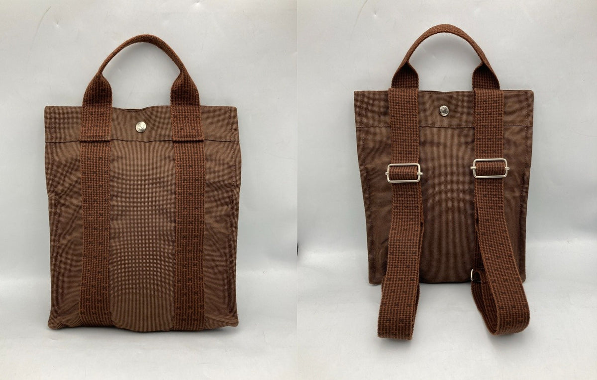 HERMES エルメス エールライン サックアドPM リュックサック バックパック ブラウン 中古 D4