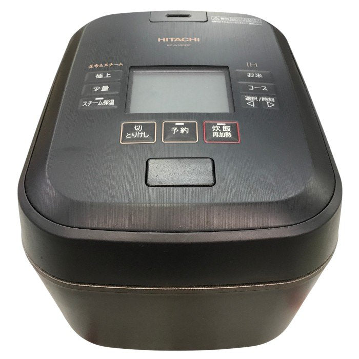 日立 炊飯器 5.5合 圧力&スチームIH ふっくら御膳 RZ-W100FM K 漆黒 日本製 大火力 沸騰鉄釜 蒸気カット 中古 Y1