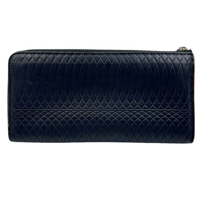 Paul Smith ポールスミス No.9 長財布 メンズ エンボス レザー L字ファスナー ネイビー/レッド/グリーン 本革 カード入れ 小銭入れ 札入れ 中古 W1
