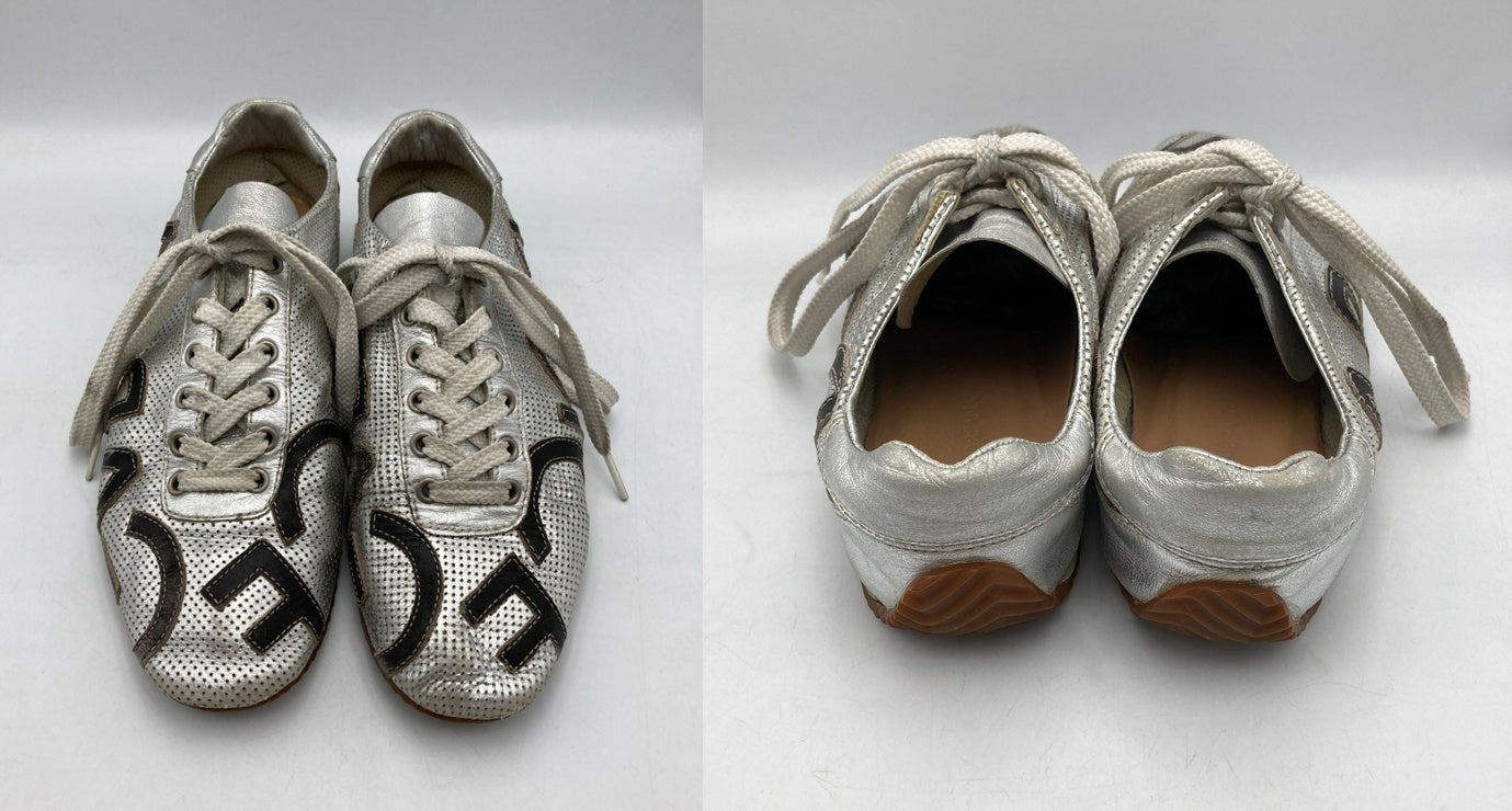 DOLCE＆GABBANA ドルチェ＆ガッバーナ メッシュレザー スニーカー サイズ38 中古 D4