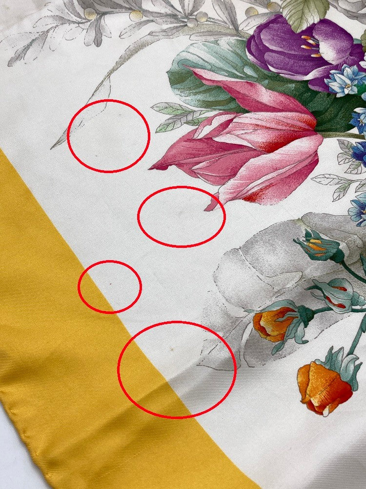 GUCCI グッチ スカーフ シルク100％ フローラ 花柄 中古 D4