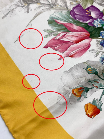 GUCCI グッチ スカーフ シルク100％ フローラ 花柄 中古 D4