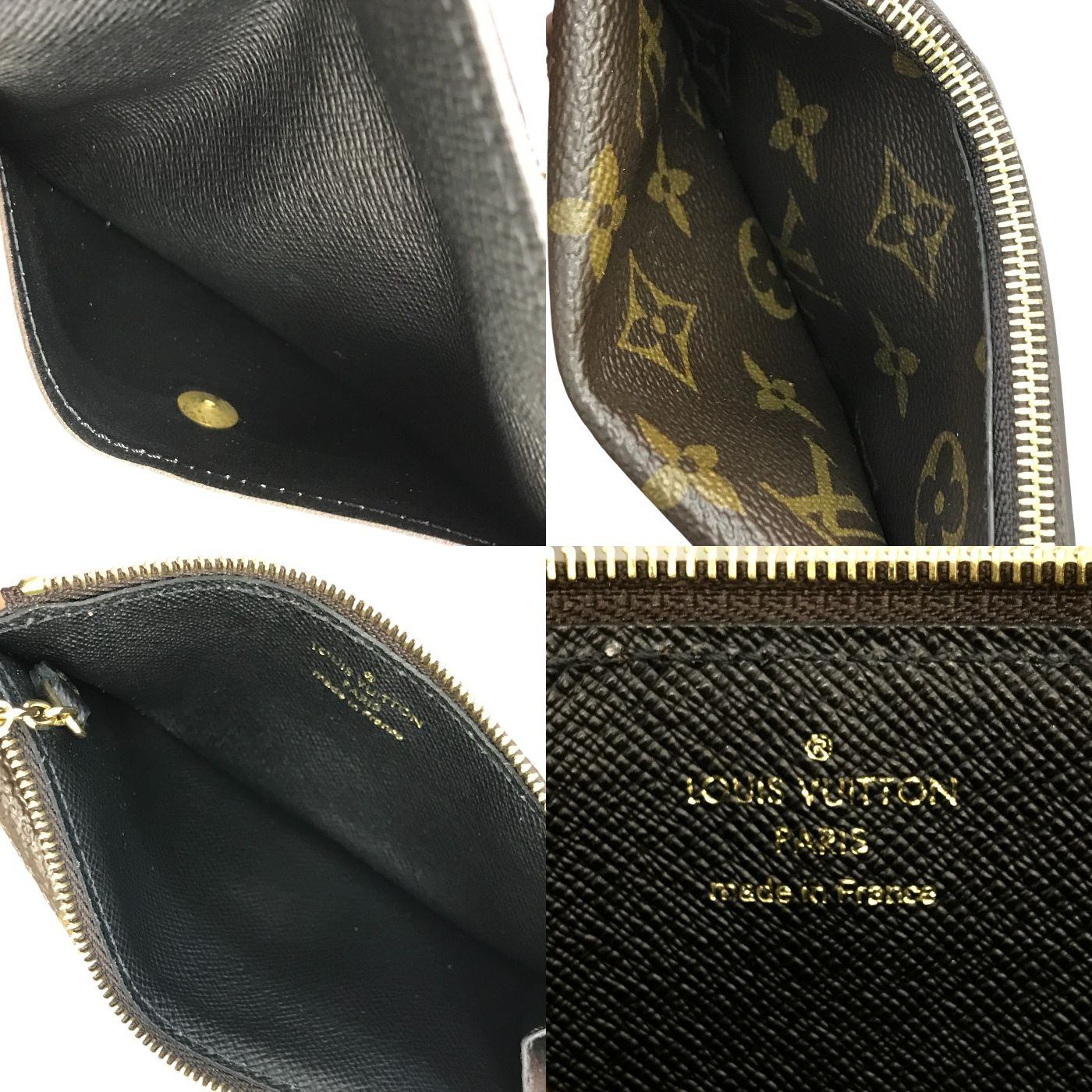 LOUIS VUITTON ルイヴィトン モノグラム ポルトカルトレクトヴェルソ コインケース ユニセックス キーリング カードケース ブラウン M69431 中古 T1