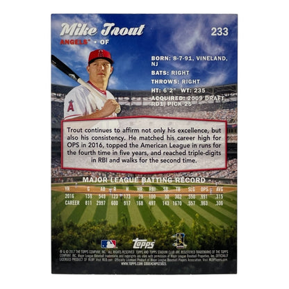 TOPPS MLBカード STADIUM CLUB MIKE TROUT ANGELS #233 中古 IT2