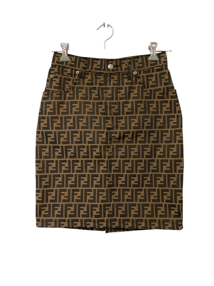 FENDI jeans フェンディ ズッカ柄 スカート ひざ丈 サイズ44 中古 D4