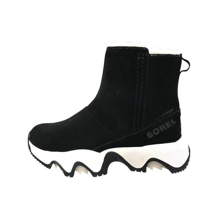 SOREL ソレル キネティック インパクト ショートブーツ レディース 秋冬 厚底 ファー Black/Sea Salt 22.5cm NL5196 中古 T1