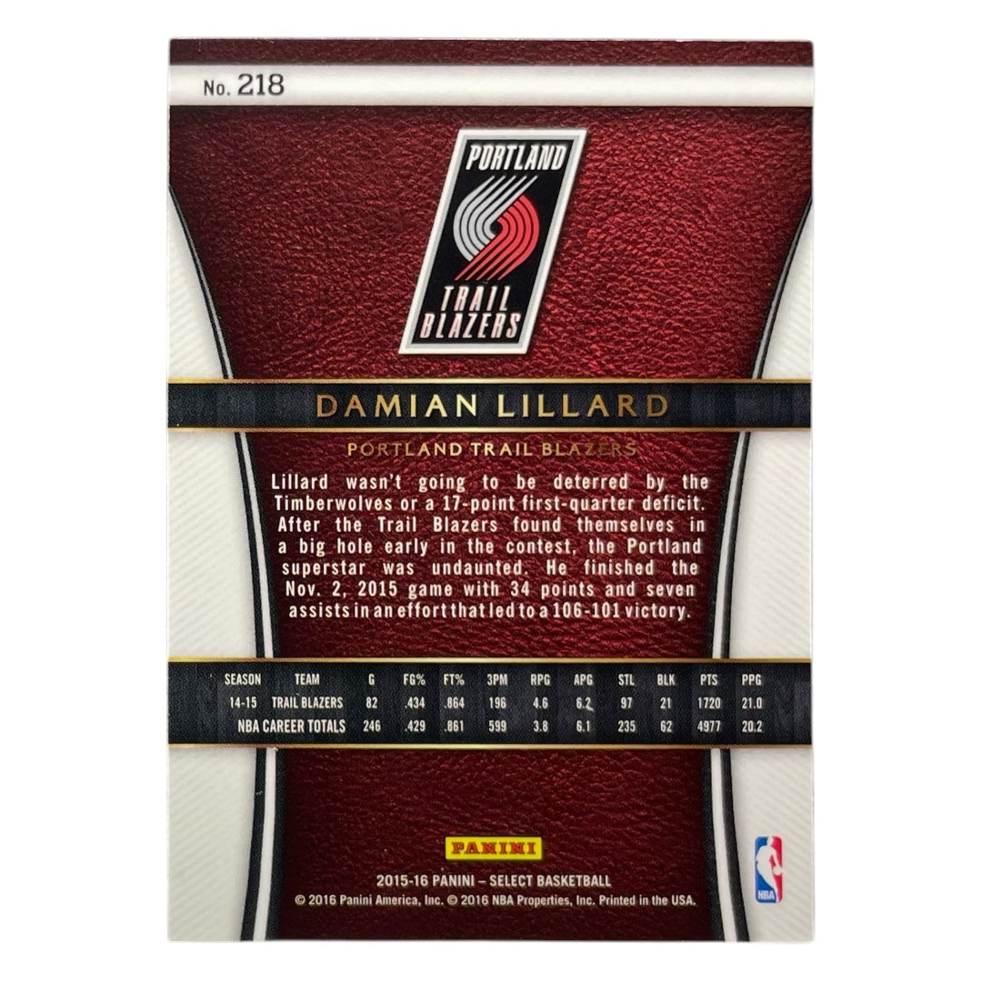 PANINI NBAカード SELECT DAMIAN LILLARD PORTLAND TRAIL BLAZERS #218 中古 IT2