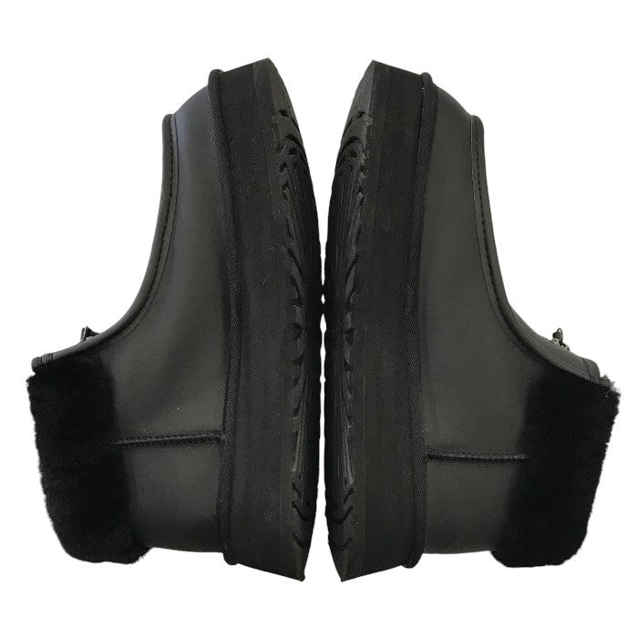 UGG アグ ファンケット ブーツ レディース レザー ジップアップ 厚底 艶消し マット ブラック 25cm 1120877 中古 T1