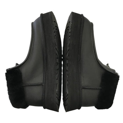 UGG アグ ファンケット ブーツ レディース レザー ジップアップ 厚底 艶消し マット ブラック 25cm 1120877 中古 T1