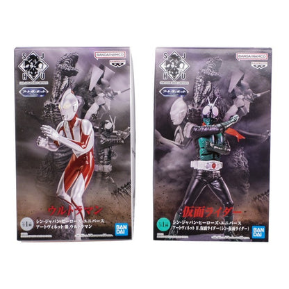 BANDAISPIRITS シン・ジャパン・ヒーローズ・ユニバース アートヴィネット 4種セット ゴジラ 仮面ライダー ウルトラマン エヴァンゲリオン 中古 a1