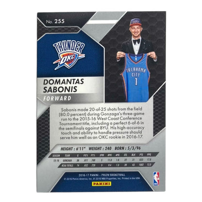 PANINI NBAカード PRIZM DOMANTAS SABONIS OKLAHOMA CITY THUNDER #255 中古 IT2
